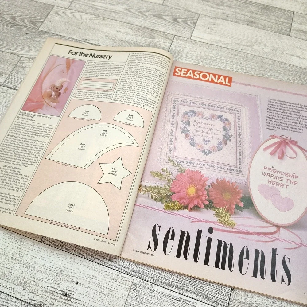 Needlecraft‎ For Today 1987 Retro 80s Rainbow Hearts Vintage Craft Magazine